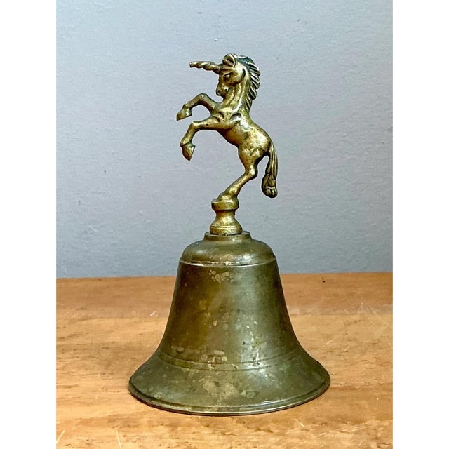 Vintage Brass Unicorn Bell For Sale - Image 11 of 13