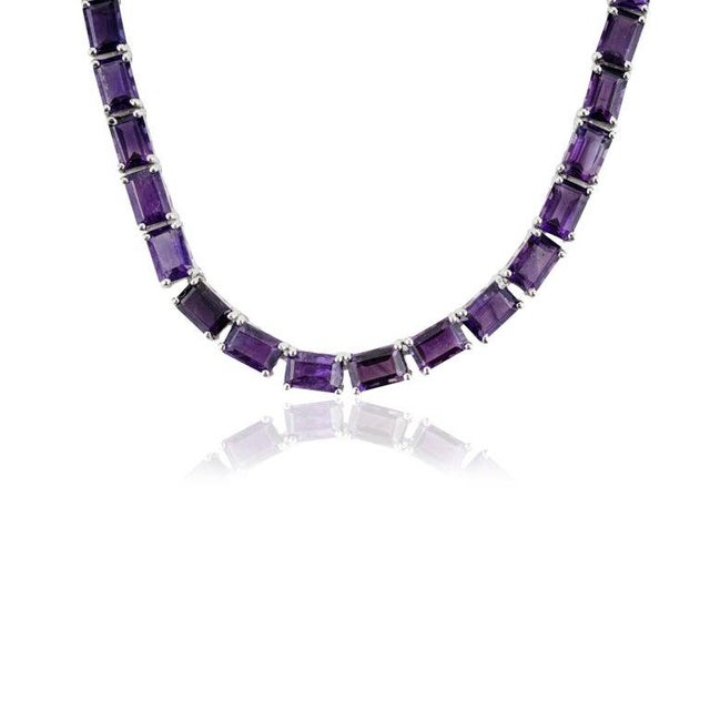 Not Yet Made - Made To Order 38.6 Ct Purple Amethyst Necklace in Solid 925 Sterling Silver For Sale - Image 5 of 12