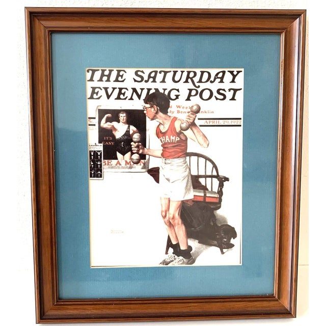 Norman Rockwell Saturday Evening Post Cover Print Weight Lifting– April 29, 1922 Reproduction For Sale