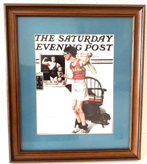 Norman Rockwell Saturday Evening Post Cover Print Weight Lifting– April 29, 1922 Reproduction