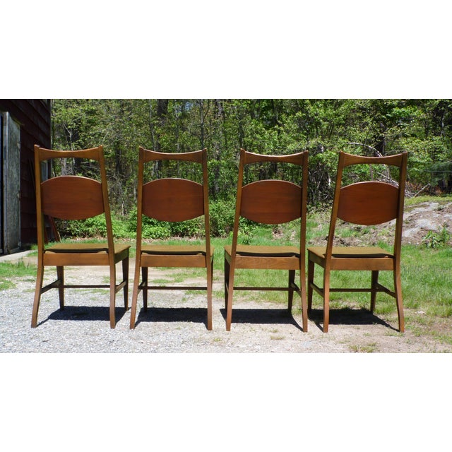 Vintage Bassett Mid Century Modern Walnut Dining Chairs Set of 4