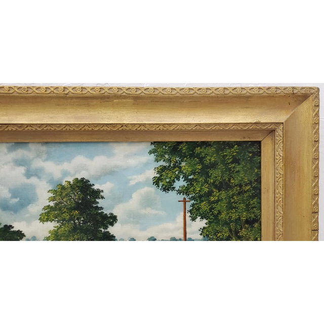 Early 20th Century Early 20th Century "Country Road Landscape W/ Figures" Oil Painting by H. Mallett For Sale - Image 5 of 9