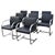 Mid-Century Modern Set 8 Attributed to Mies Van Der Rohe for Knoll Stainless Steel Brno Chairs Black Leather 1977 For Sale - Image 3 of 18