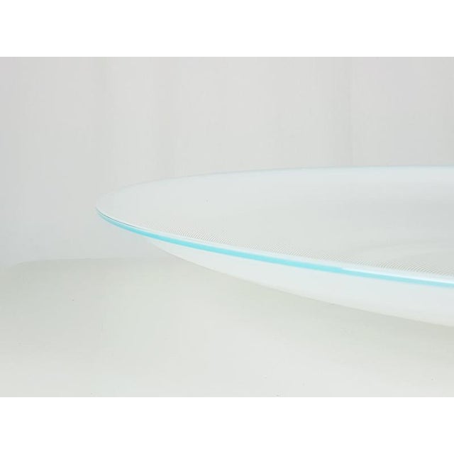 Azure, White and Clear Filigrana Murano Glass Centerpiece Bowl from Barovier & Toso, 1980s For Sale - Image 3 of 18