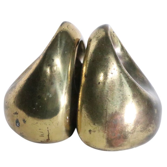 Metal Mid 20th Century Brutalist Ben Seibel for Jenfredware Bookends For Sale - Image 7 of 15