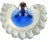 Murano Vintage Blue White Gold Flecks Italian Art Glass Seashell Ring Dish Mid Century Era Decorative Bowl For Sale