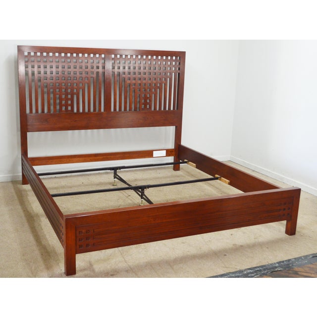 King Bed by Stickley. Store item #561. It features solid wood construction and comes with slats (might be not original...