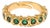 Majestic Emerald Adjustable Gold Statement Ring, Size 8 For Sale