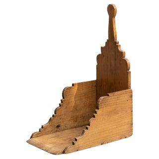 Early 20th Century Rustic Sculptural Wood Broom Dustpan For Sale
