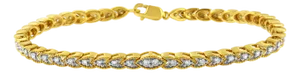 10K Yellow Gold Plated .925 Sterling Silver 1 cttw Prong-Set Diamond Pear Shape Link Bracelet (I-J Color, I1-I2 Clarity) - 7.25"