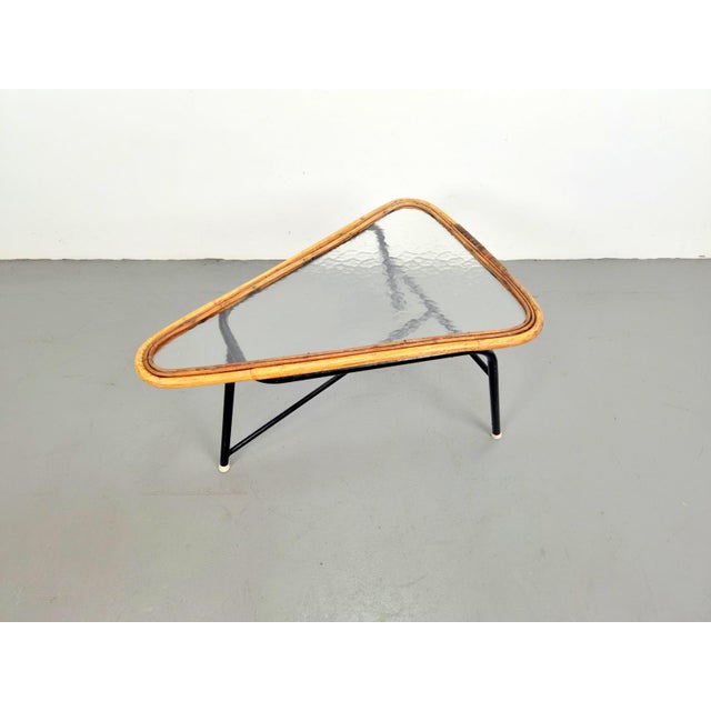 Metal Vintage Rattan Coffee Table attributed to Dirk Van Sliedregt for Rohé Noordwolde, 1960s For Sale - Image 7 of 11