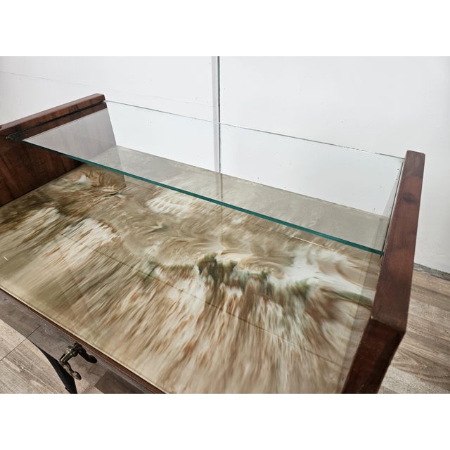 Mid-Century Mahogany Nightstands with Double Glass Tops, 1960, Set of 2 For Sale - Image 9 of 18