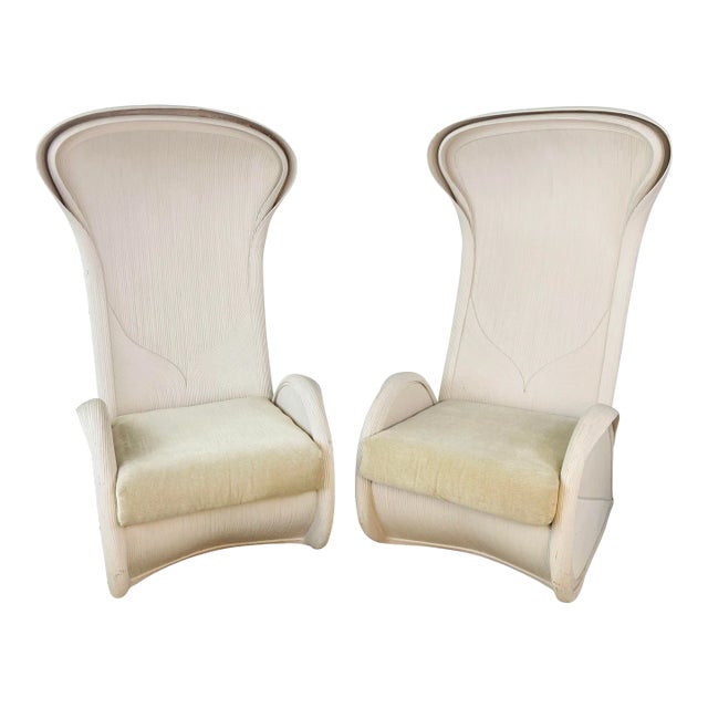 Rare Betty Cobanpue Hooded Chairs, a Pair For Sale