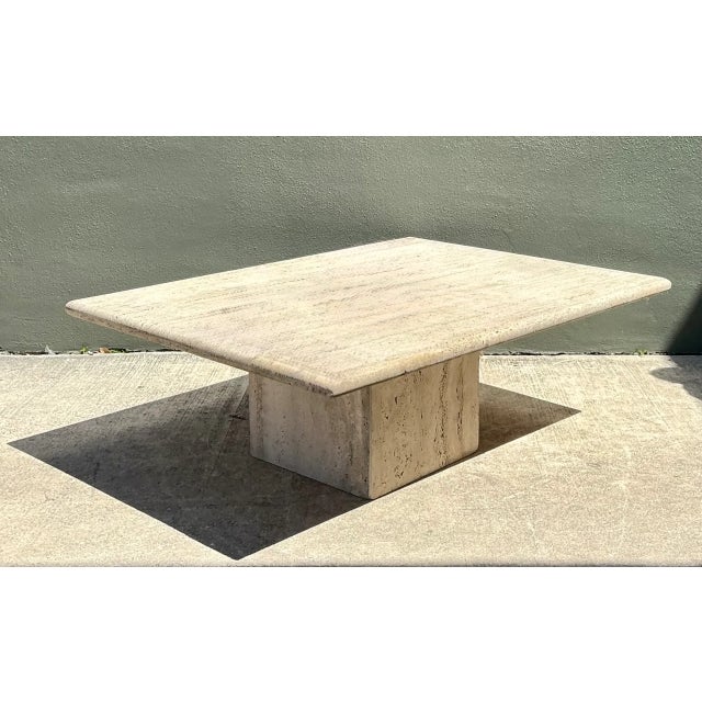Vintage Italian Travertine Coffee Table For Sale - Image 4 of 12