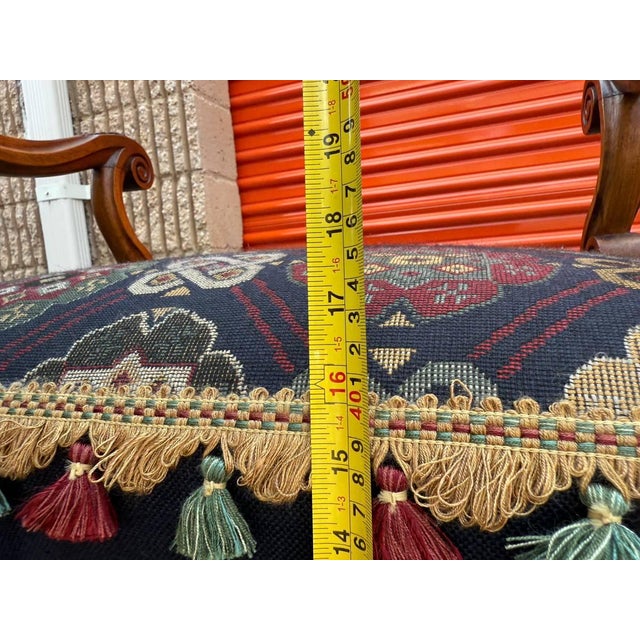 Wood Late 20th Century Vintage French Louis XIII Style Os De Mouton Backless Bench For Sale - Image 7 of 14