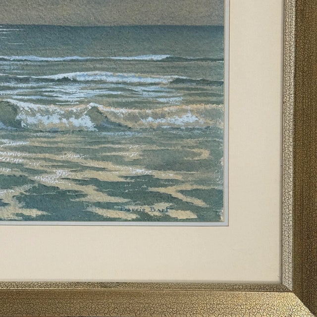Vintage Post-Impressionist Nocturne Coastal Seascape, Signed (c.1980, Watercolor on Paper) For Sale - Image 4 of 6