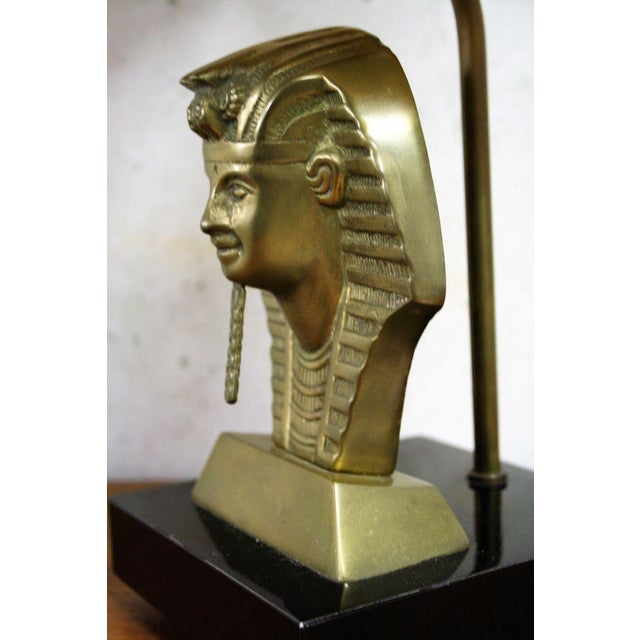 Gold Hollywood Regency Belgian Pharaoh Table Lamp, 1970s For Sale - Image 8 of 9