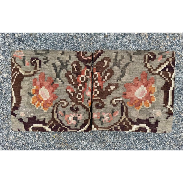 2000 - 2009 George Smith Standard Style Kilim Ottoman For Sale - Image 5 of 6