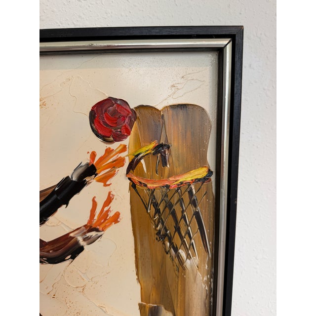 1980 Morris Katz (1931–2010) Original Oil Painting Clown Impasto Palette Knife For Sale In Jacksonville, FL - Image 6 of 13