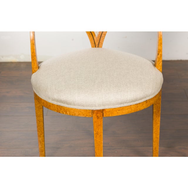 Biedermeier 19th Century Chairs with Ebonized Accents and New Upholstery, a Pair For Sale - Image 9 of 12