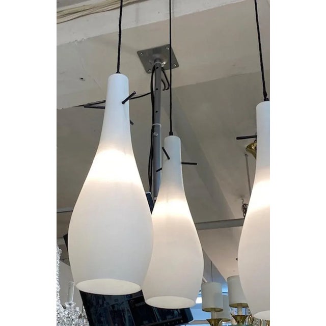 Italian 1950s Triple Pendant Chandelier For Sale In New York - Image 6 of 12