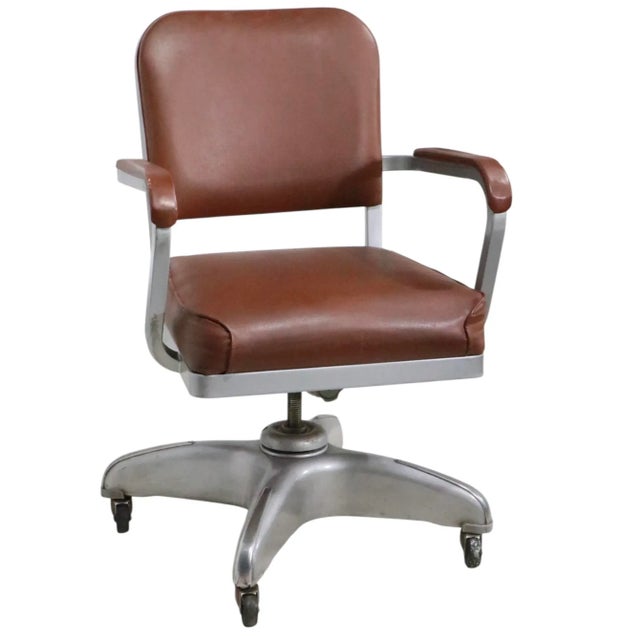 Cole Steel Industrial Mid 20th Century Swivel Tilt Office Desk Chair by Cole For Sale - Image 4 of 13