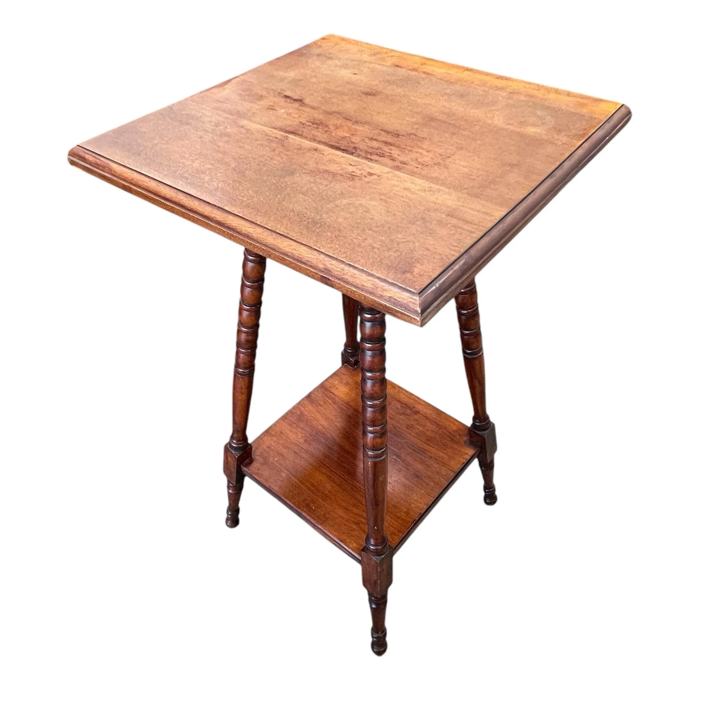 Antique Mahogany Victorian Turned Spool Leg Table | Chairish