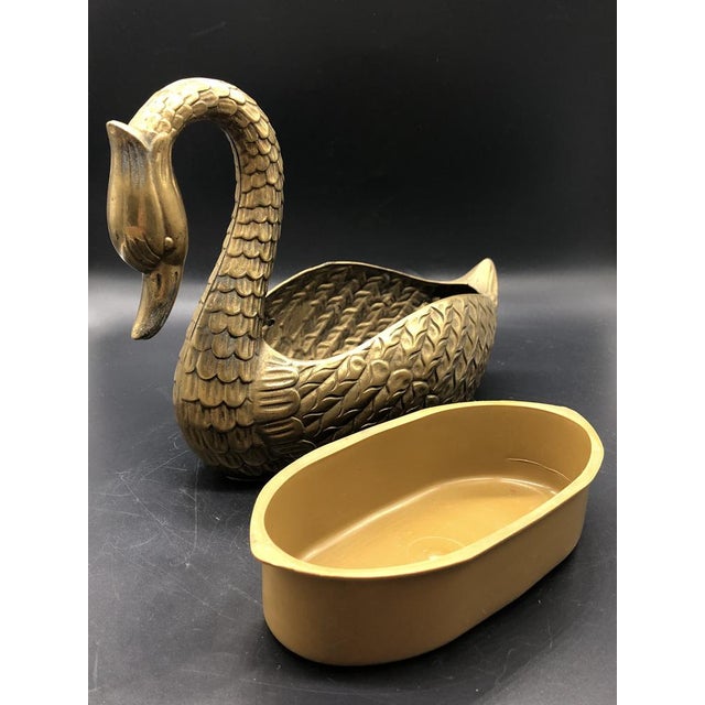 Mid-Century Modern Mid-Century Brass Swan Bowl from Unbekannt, 1950s For Sale - Image 3 of 13