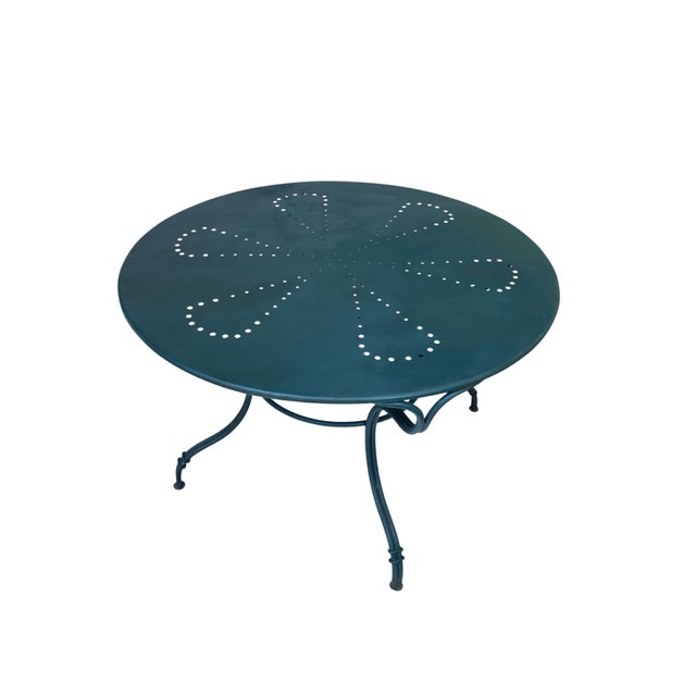 Antique Garden Table & Chairs, Set of 5 in Dark Green Patio For Sale - Image 4 of 15