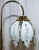 Glass Mid-Century Hollywood Regency Brass and White Glass Tulip Floor Lamp For Sale - Image 7 of 11