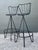 Mid-Century Modern Vintage Atomic MCM Wrought Iron Barstools - A Pair For Sale - Image 3 of 12