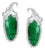 22 Ct Carved Emerald & 2 Ct Diamond Earrings 18 Karat White Gold Post Earrings For Sale