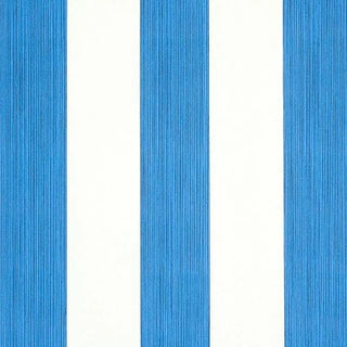 Schumacher Edwin Stripe Wide Wallpaper in Navy For Sale