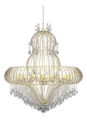 Maria Theresa 20 Lights Chandelier in Polished Chrome and Crystal by Aggiolight