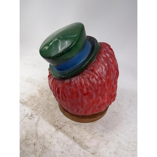 Fiberglass Clown Head Sculpture with Wooden Base, 1960s For Sale - Image 11 of 14