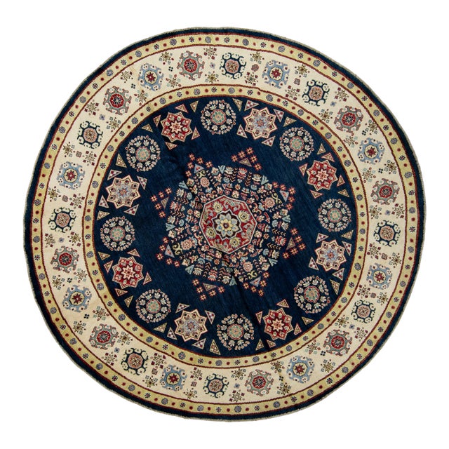 Oriental Hand Knotted Round Rug 8' x 8' #17101 For Sale