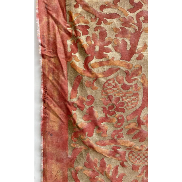 2000 - 2009 Authentic Mariano Fortuny “Orsini” Rust and Gold Textile - 5 Yards For Sale - Image 5 of 6