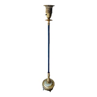 Early 20th Century Florentine Brass and Marble Torchiere Floor Lamp For Sale