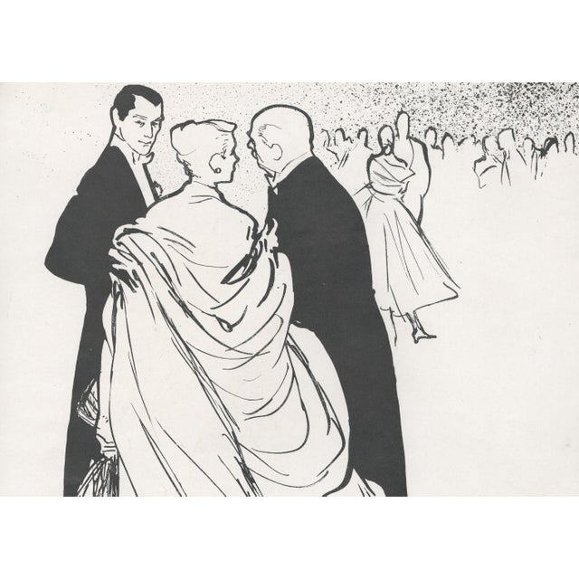 René Gruau 1951 Set of 2 French Fashion Prints...Dior, Balenciaga, Matted For Sale - Image 4 of 7