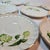 Farmhouse Gold Rimmed Hops Saucers- Set of Eight For Sale - Image 3 of 10