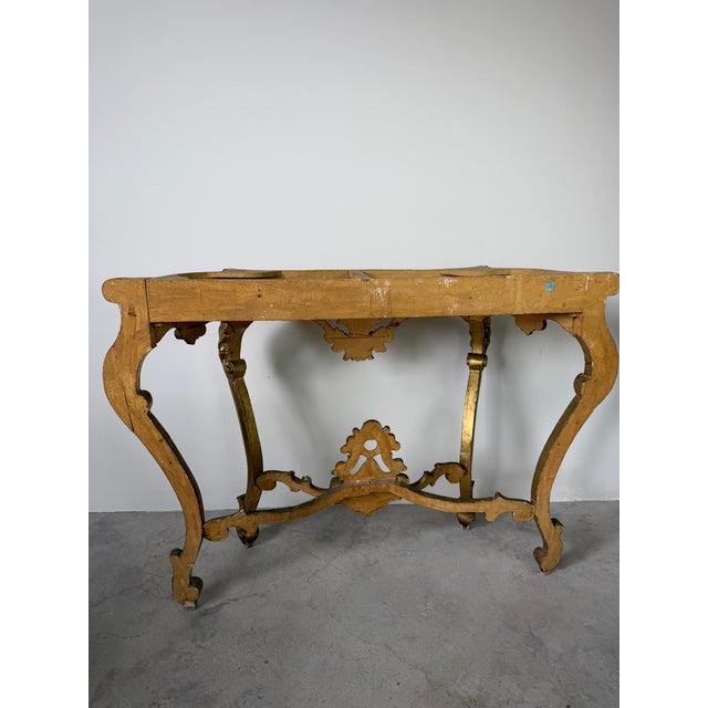 Vintage Italian Hollywood Regency Style Carvedwood Console Table Base – No Top For Sale - Image 12 of 12