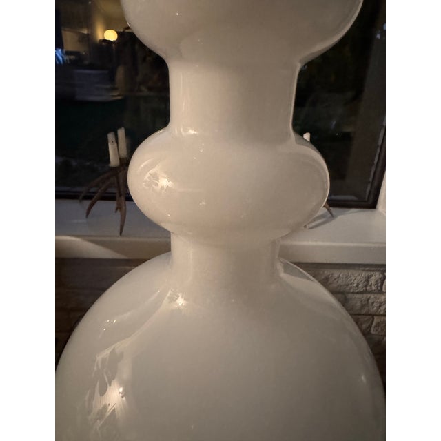 Mid-Century Modern Large Sculptural White Opaline Art Glass Vase, 24” For Sale - Image 3 of 3