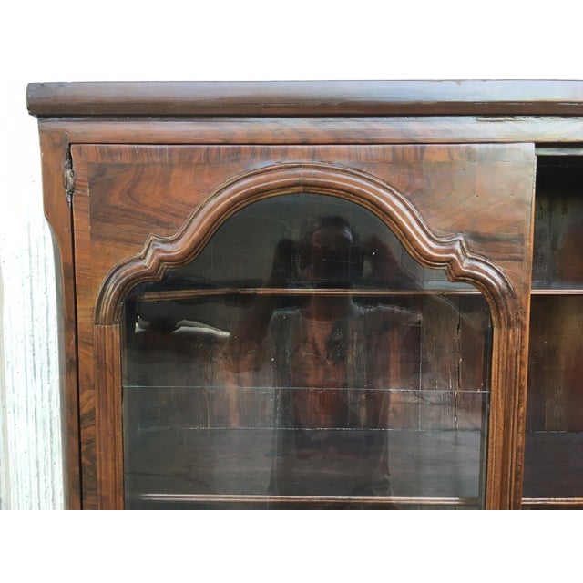 Brown French Provincial Plantation Style Walnut Vitrine, Bookcase, 19th Century For Sale - Image 8 of 18