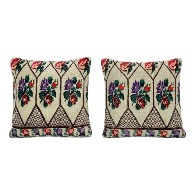 Striped Turkish Kilim Pillow Cover 20'' X 20'' - Set of Two For Sale