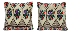 Striped Turkish Kilim Pillow Cover 20'' X 20'' - Set of Two