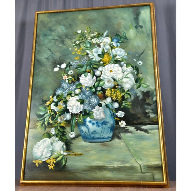 Large scale painting on canvas from Chelsea House, original sticker on back of frame. Outstanding quality recreation of...