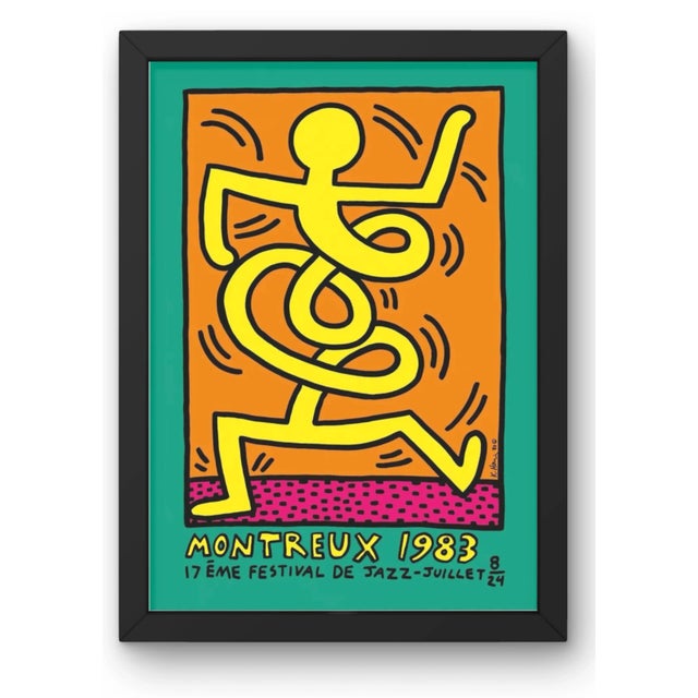 Montreux Jazz Festival Poster in Green by Keith Haring, 1983 For Sale - Image 3 of 3