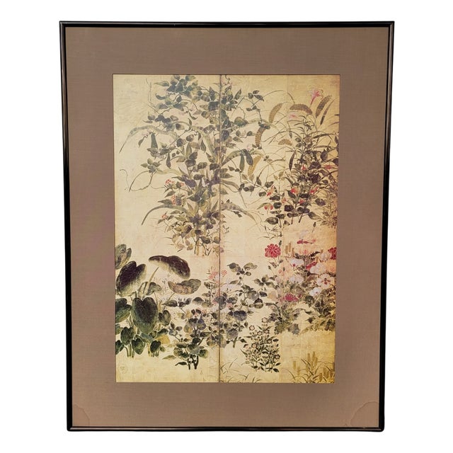 Tawaraya Sōtatsu, Fragment of Summer and Autumn Flowers, 1800s, Paper, Framed For Sale
