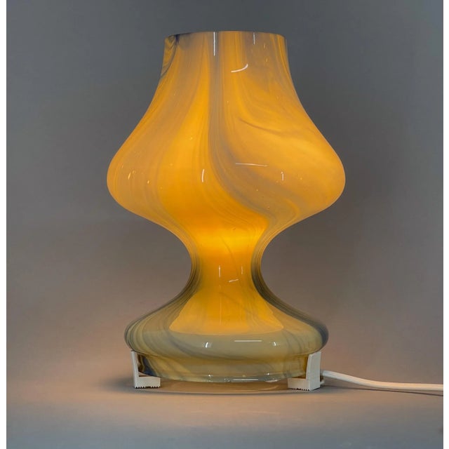 Glass Table Lamp, Czechoslovakia, 1970s For Sale - Image 3 of 11