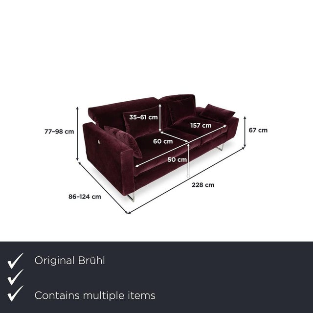 This set consists of a three-seater sofa, an armchair, and a matching ottoman from Brühl's Embrace collection. Together,...